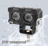 Motorcycle Robot Dual Colour LED Work & Driving Lights – 5000K–6500K Two-Color External Headlights / Fog Lamp - Pack Of 01