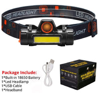 Rechargeable High Power LED Headlamp – Waterproof Headlight with Adjustable Brightness, Magnetic Side & Ergonomic Strap for Camping, Hiking, Fishing & Outdoor Use