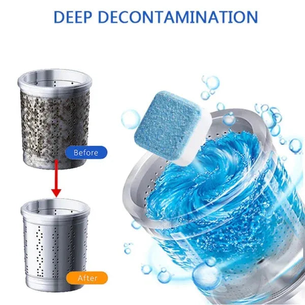 Pack of 1 Washing Machine Cleaner Tablets – 12 Tablet | Deep Cleaning & Deodorizing for Front Load, Top Load & HE Washers