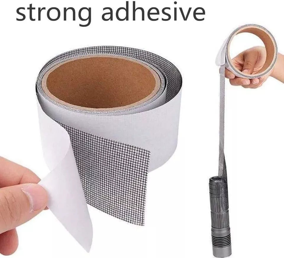 Mesh Roll Tape Window Screen Repair Patch – Strong Self-Adhesive Fiberglass Mesh, Easy DIY Screen Repair Tape For Windows & Doors