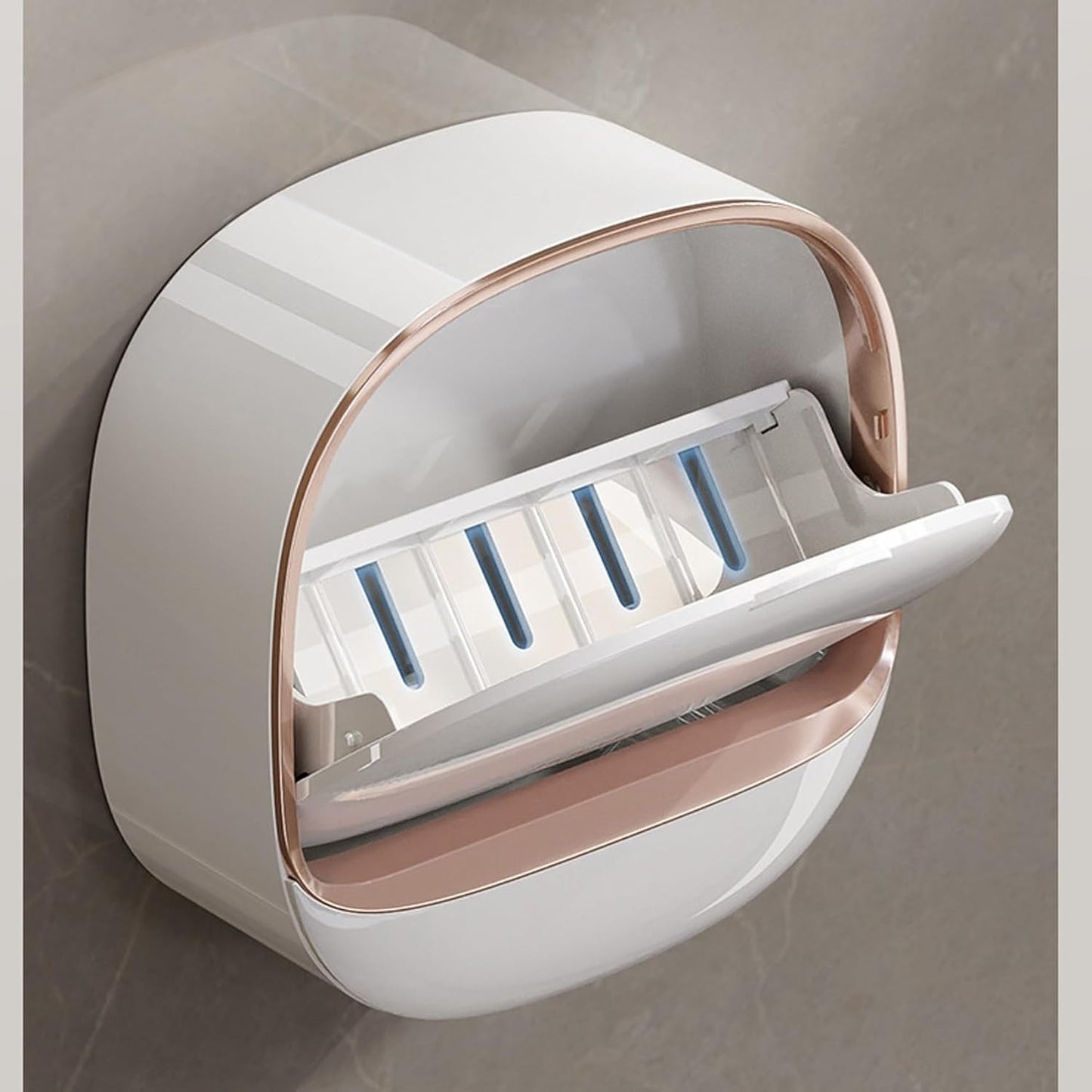 Luxury Soap Holder With Drain Tray – Wall Mounted Soap Case Box Designed To Keep Your Soap Bars Dry And Long Lasting (Random Color)