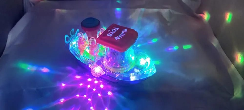 Gear Ship Bump and Go Toy for Kids with 3D Lights, Music & Automatic Action Play