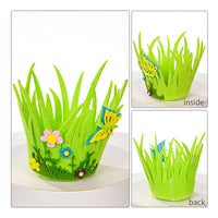 Easter Baskets – Portable Round Non-Woven Buckets for Kids & Adults | Small Woven Party & Birthday Decoration Supplies