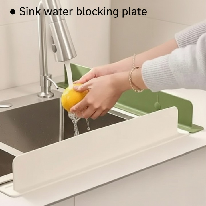 Silicon Sink Splash Guard Durable Quality Flexible Design Comfortable Use Reliable Utility (Random Color) (Without Suction Cups)