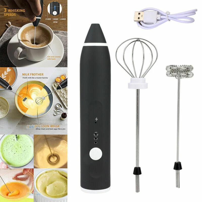 Rechargeable Coffee Beater (Big Box) | 2-in-1 Coffee & Egg Beater | 3-Speed Electric Frother & Mixer