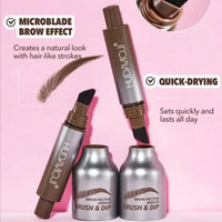 Huxibeauty Brow Fection Angled Brush And Dip Liquid Eyebrow Gel Pen For Daily Makeup Needs - Black
