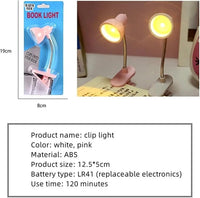 Mini Book Light with Clip – Portable LED Reading Lamp, Travel Bedroom Night Light, Eye Protection (Random Color)