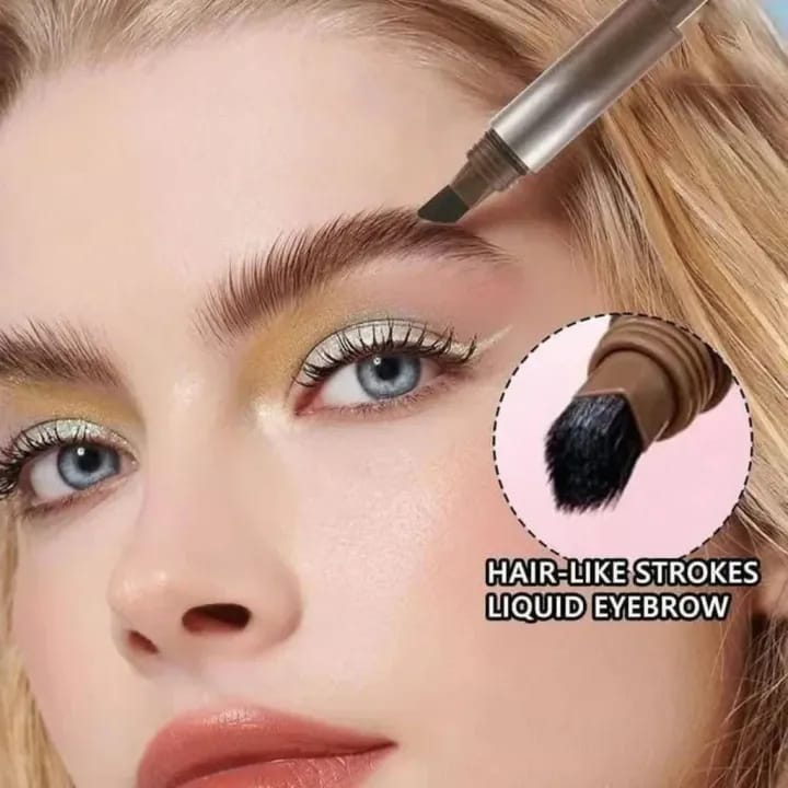 Huxibeauty Brow Fection Angled Brush And Dip Liquid Eyebrow Gel Pen For Daily Makeup Needs - Black