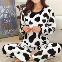 White Cow Printed Tracksuit Stylish Design Smooth Comfort Easy Wear Durable Stitching - Large