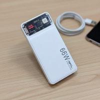 66W Transparent Digital Display Power Bank – 20,000mAh Ultra-Fast Charge