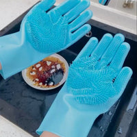 1 Pair Silicone Dishwashing Gloves Durable Quality Comfortable Grip Reliable Performance Easy Cleaning (Random Color)