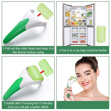 Ice Roller for Face & Eye Puffiness Relief, Cold Gel Ice Face Roller Massager - Ice Roller Cool Roller For Face Eye Body Facial Shaping Anti Wrinkle Ice Roller Massager Smooth Skin ( Random Color )
