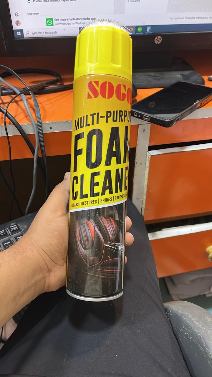 Sogo Multi-Purpose Foam Cleaner (650ml) – High-Performance Deep Cleaning Agent for Automotive Interiors, Home Upholstery, and Multi-Surface Care