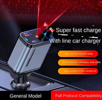 C6 4 In 1 Multi Functional Car Charger Fast Charging With Star Light Providing Durable Quality - 20 Watt