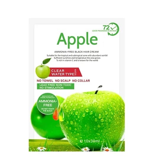 Apple Ammonia-Free Black Hair Shampoo (30ml x 10 Sachets)