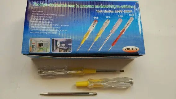 2Pcs Screwdriver Tester Set | Durable, High Quality | Low Voltage | Sharp Tip & Unbreakable Handle