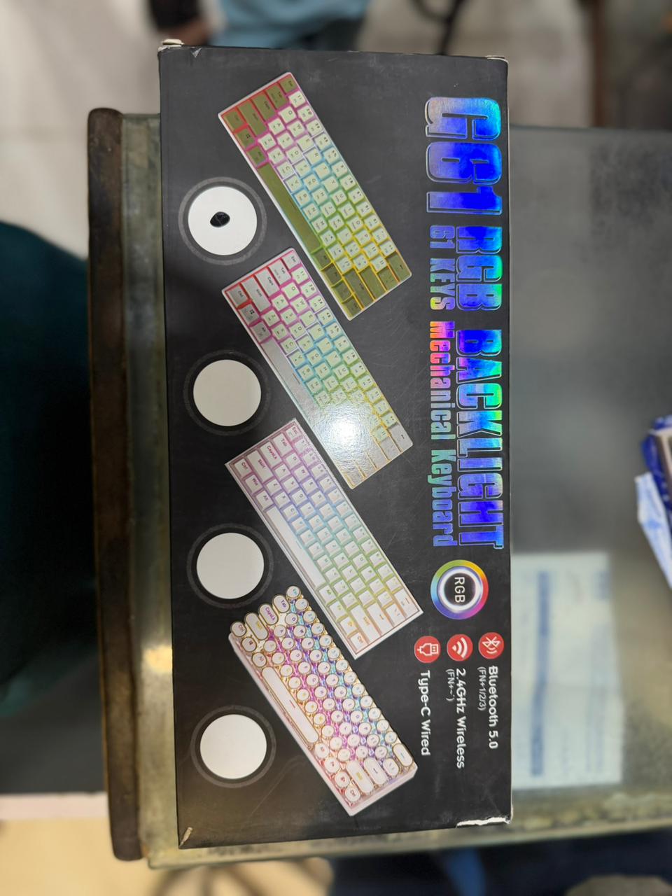 GB1 Ultra-Compact 60% Wireless Mechanical Gaming Keyboard – Triple-Mode Connectivity (2.4GHz/Bluetooth/USB-C), RGB Backlit, 61 Keys Hot-Swappable Pro Gamer Edition