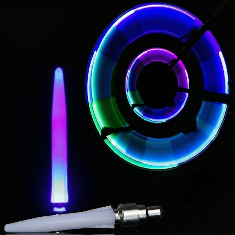 Pack Of Two Pieces Led Wheel Reflectors Wheel Valve Light For Bike Tyres Car Tyre Bicycle Tyre Multicolor Providing Bright Illumination