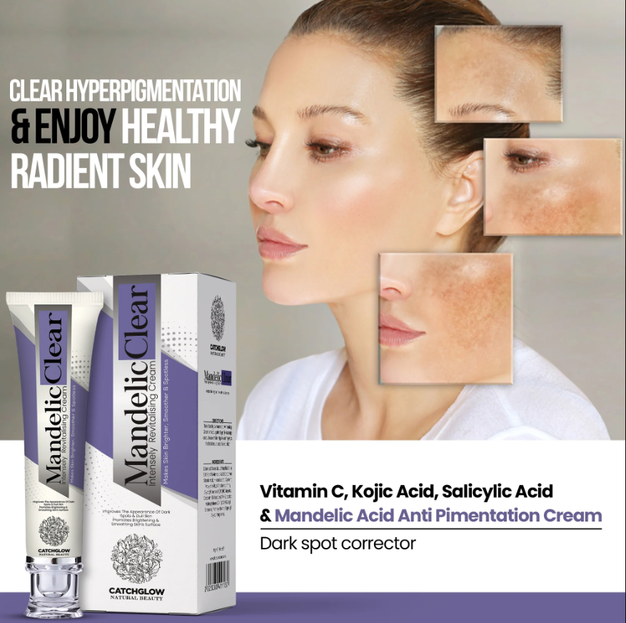 Mandelic Acid Brightening Cream | 30ml | Dark Spot Remover | Even Tone | Glass Skin Glow | Gentle Exfoliator