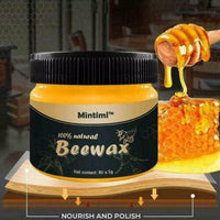 Mintiml™ 100% Natural Beeswax Furniture Polish & Wood Seasoning Wax (80g) – Restores, Cleans, and Protects Wood Tables, Cabinets & Floors