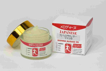 MELODINE Japanese Soothing Massage Gel – Muscle & Joint Pain Relief Cream for Shoulder, Neck, Back & Knee – Fast-Absorbing Herbal Formula (50g)