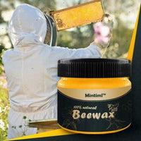 Mintiml™ 100% Natural Beeswax Furniture Polish & Wood Seasoning Wax (80g) – Restores, Cleans, and Protects Wood Tables, Cabinets & Floors