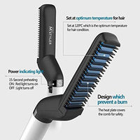 Professional Men’s Electric Hair Straightener Comb – 2-in-1 Quick Beard Stylist & Hair Volumizer, Anti-Scald Ceramic Heating Modeling Brush