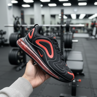 Nike Air Max 720 Sneakers In Black And Red Providing Stylish Design Comfortable Wear