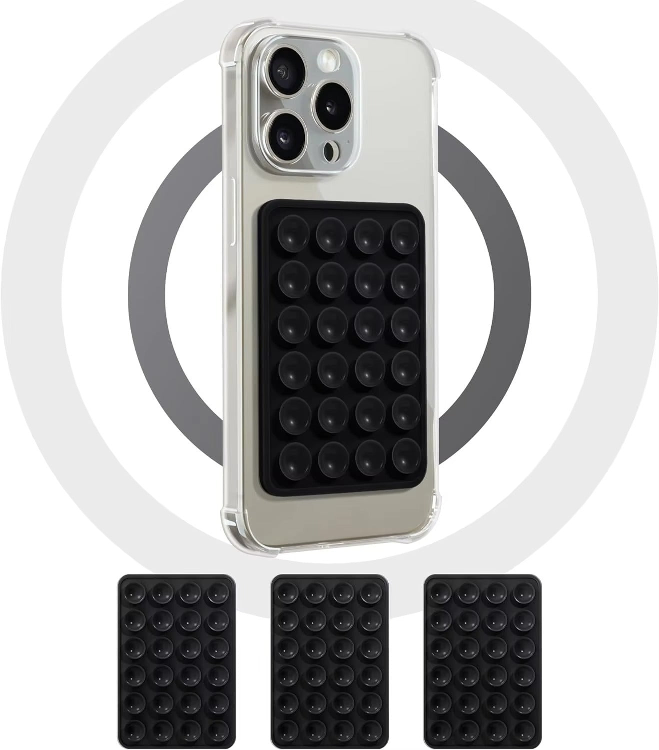 1Pc Mobile Bubble Grip Silicone Suction Both Side Bubble Grip Cup Phone Strong Grip Holder Hands Free (Random Color)