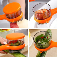 Multi‑Functional Vegetable & Fruit Peeler | With Integrated Storage Container | Easy Kitchen Tool - 7 inches (Random Colour)