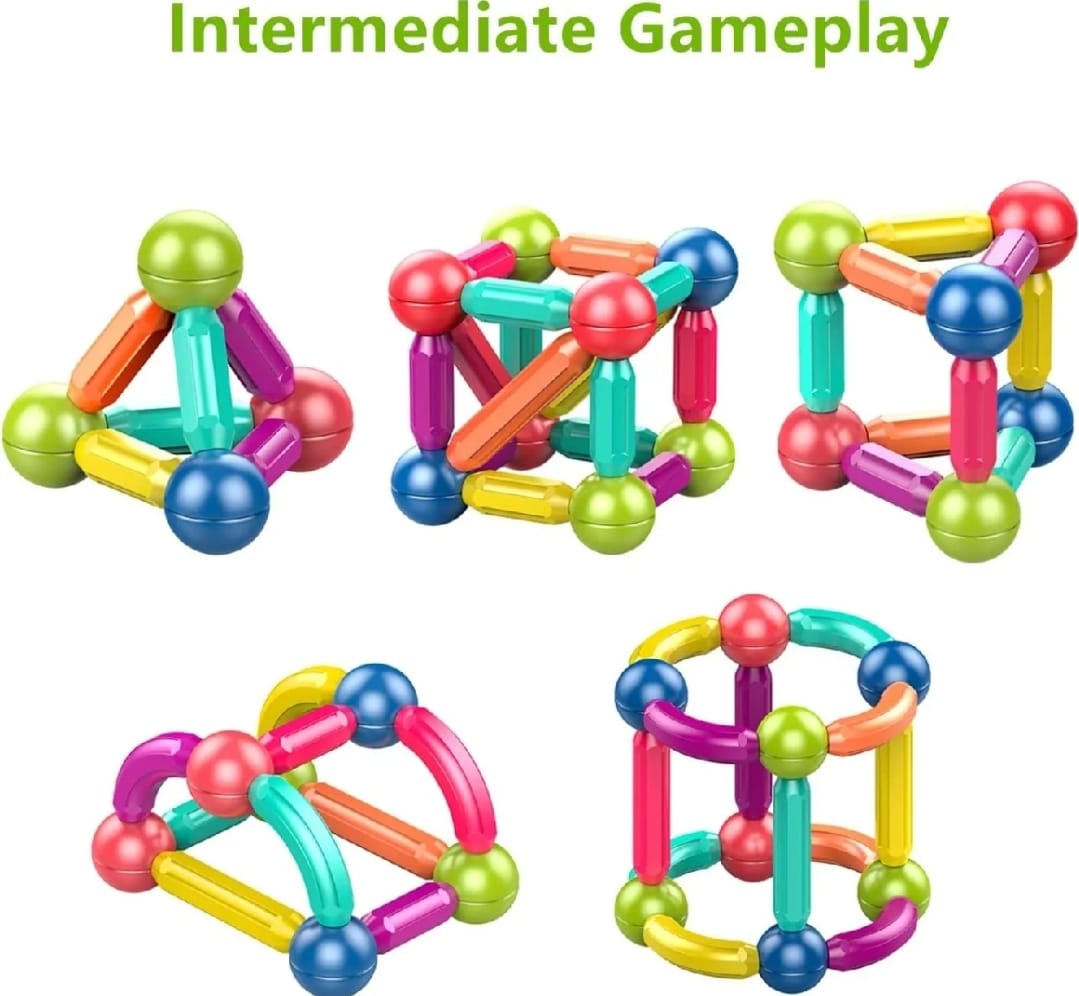 Magnetic Toys Building Blocks - 36 PCS Kids Magnet Balls and Rods Set Toddler STEM Sticks Toy Learning Educational Block Games Stacking Toys for Boy Girl Age 3+ Years Old Preschool