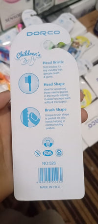 DORCO Children’s Soft Toothbrush with Fun Toy & Protective Case – Gentle Care for Kids’ Teeth & Gums (Random Design)