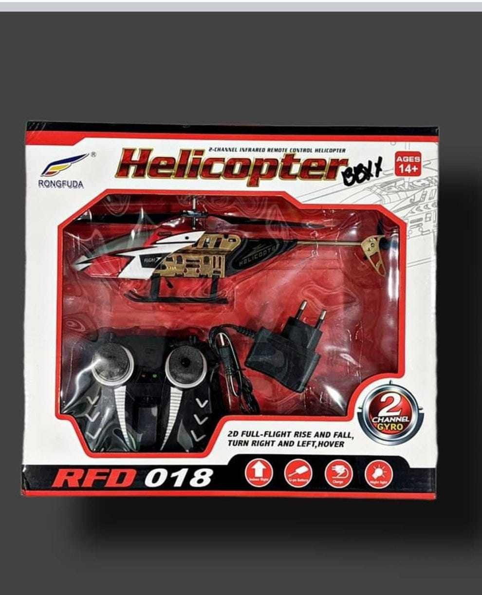 Remote Control Helicopter RFD‑018 | 2D Full Flight | Rechargeable Li‑Po Battery | Night Light Feature (Random Colour)