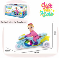 Princess Motorbike Toy With Lights Music And Dolls Pretend Playset Bump N Go Vehicle For Girls Kids Age 3 Plus (Random Color)