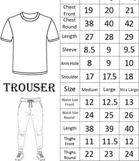 Round neck, half-sleeve casual T-shirt with matching trouser. Trendy, comfortable aur gym, jogging aur daily wear ke liye perfect choice -BLACK- L