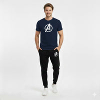 Round neck, half-sleeve casual T-shirt with matching trouser. Trendy, comfortable aur gym, jogging aur daily wear ke liye perfect choice