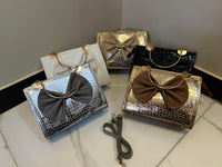 Crocodile Bow Handbag Elegant Stylish And Durable Design For Fashionable Daily Carry And Special Occasions - Black