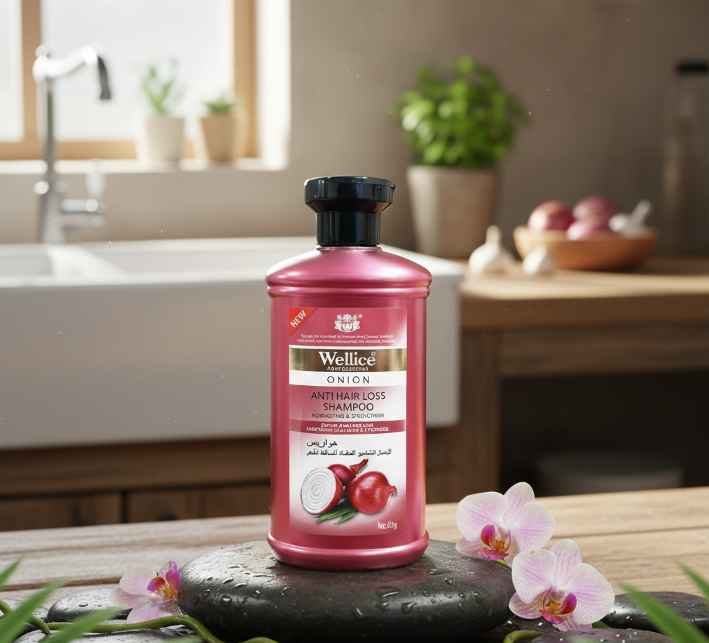 Wellice Professional Onion Anti Hair Loss Shampoo – 400g Hair Care Solution to Strengthen, Nourish & Reduce Hair Fall Naturally