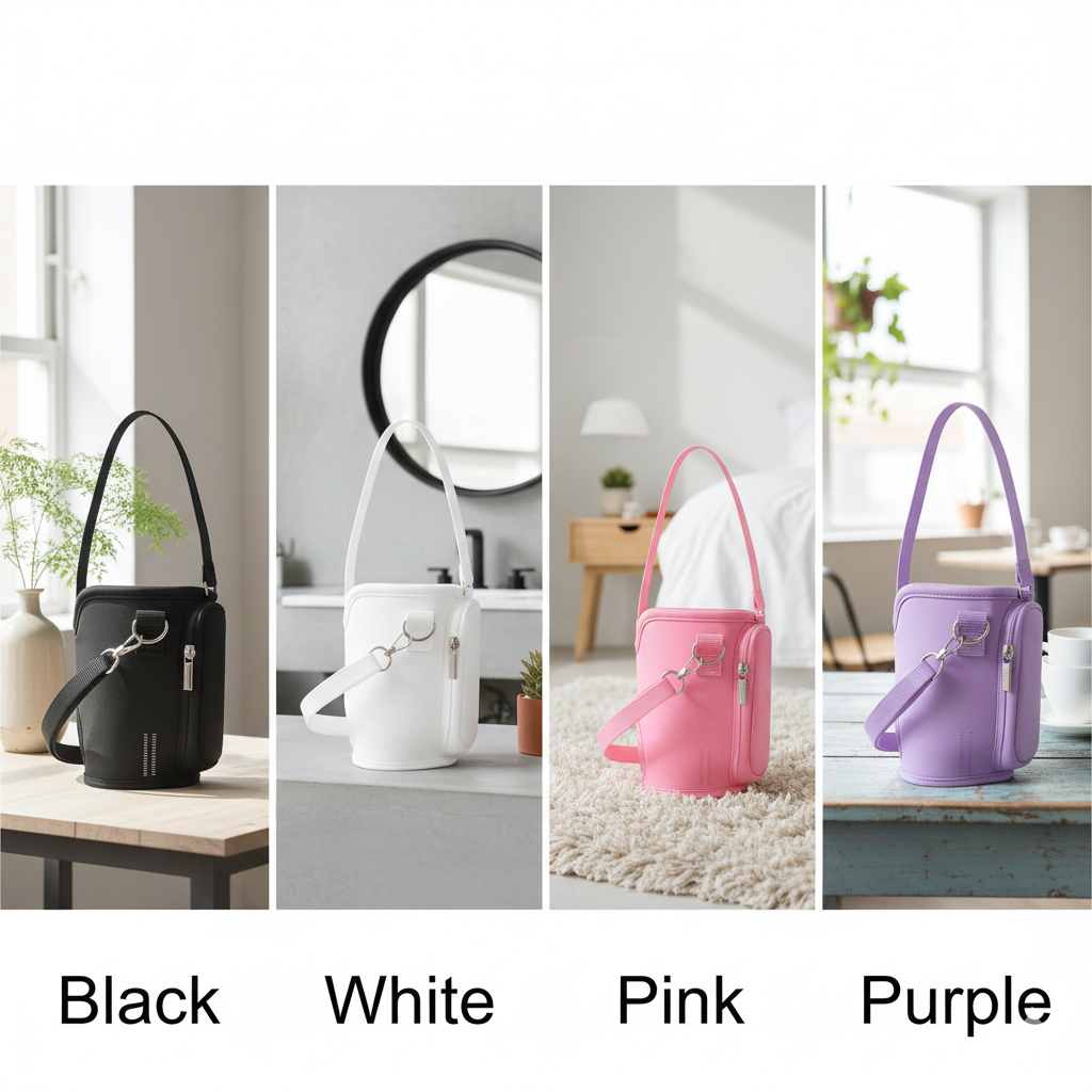 Tumbler Half Size Carrier Bag Portable Durable And Convenient Design For Easy Daily Carry And Storage - Black