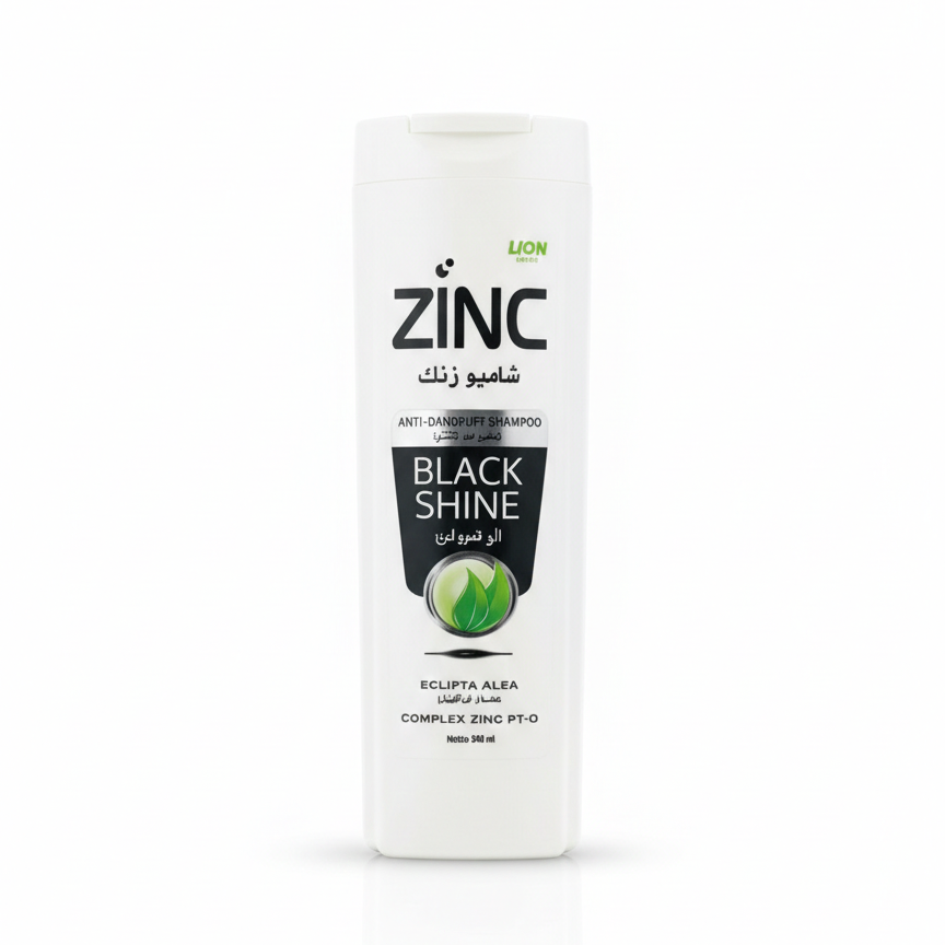 ZINC Anti-Dandruff Shampoo | For Men & Women | Complete Zinc Pro Formula | Black Shine | 340ml