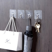 Transparent Strong Self Adhesive Door Wall Hooks For Hanging Kitchen Bathroom Accessories 10 Pcs