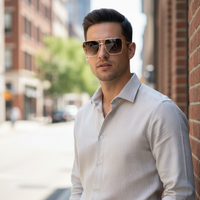 Luxury Square Black Gradient Sunglasses for Men & Women