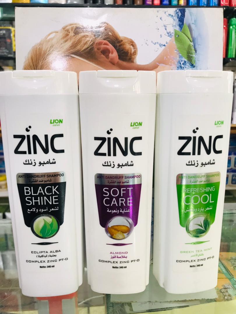 ZINC Anti-Dandruff Shampoo | For Men & Women | Complete Zinc Pro Formula | Black Shine | 340ml