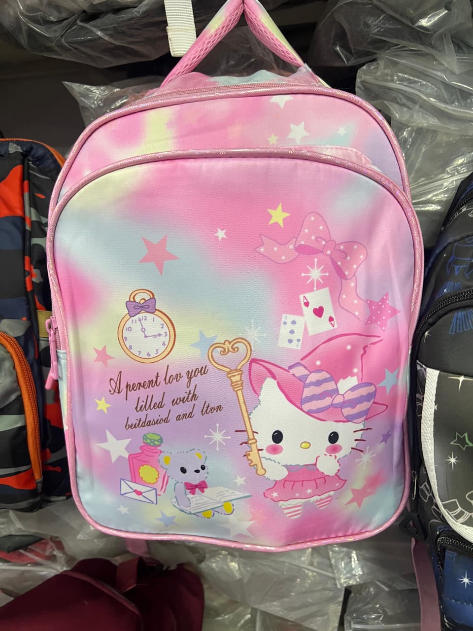 Hello Kitty Themed Pink Children School Bag Stylish Durable And Spacious Design For Daily School Use