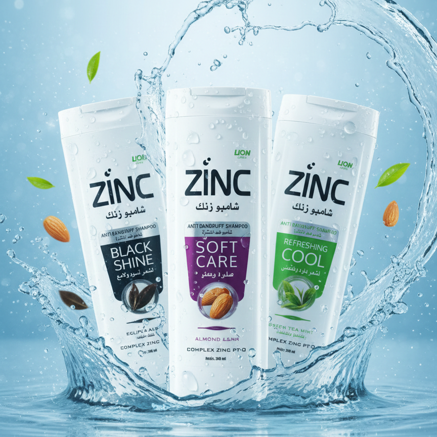 ZINC Anti-Dandruff Shampoo | For Men & Women | Complete Zinc Pro Formula | Black Shine | 340ml