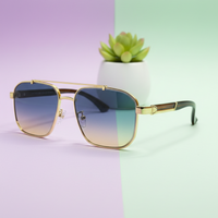 Luxury Square Black Gradient Sunglasses for Men & Women