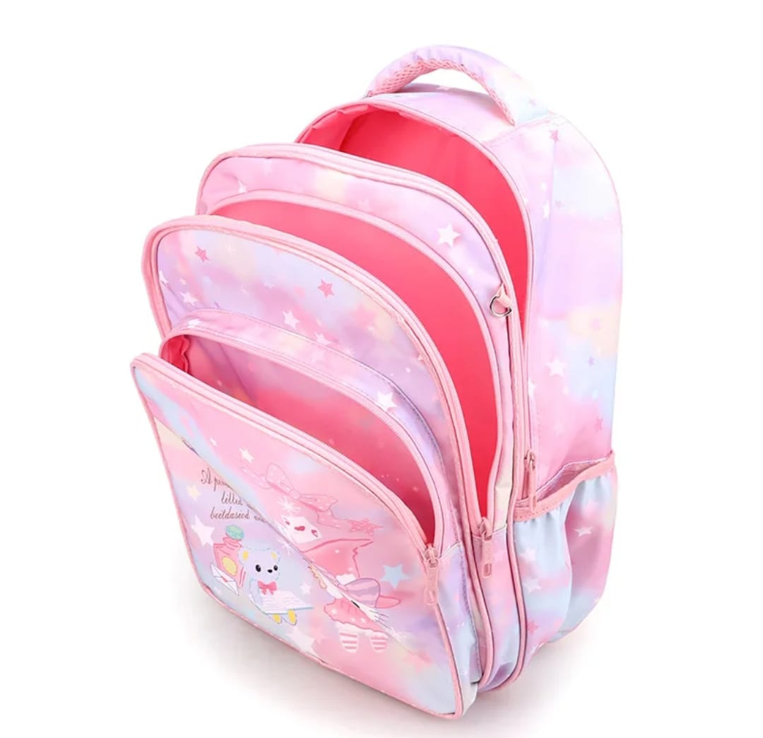 Hello Kitty Themed Pink Children School Bag Stylish Durable And Spacious Design For Daily School Use