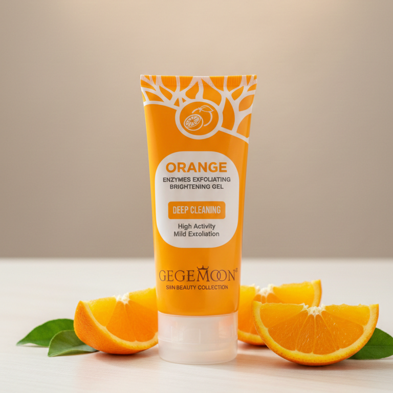 Gegemon Orange Enzymes Exfoliating Brightening Gel – Deep Clean, Smooth Skin, Remove Dead Cells, Instant Glow & Even Tone Face Gel