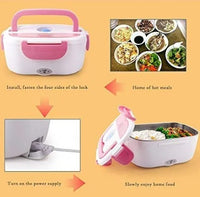 Electric Lunch Box with Stainless Steel Inner – Portable Food Heating Box (Random Color)