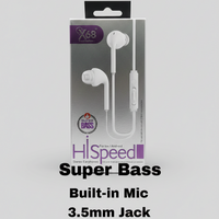 Handsfree X68 Hi Speed Stereo Earphones with Mic – Super Bass 3.5mm Wired Handsfree